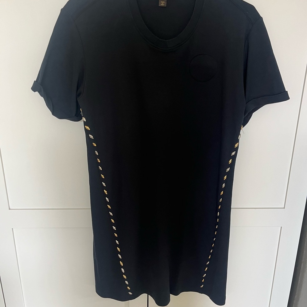 Louis Vuitton Black Mini Dress with Gold Accents